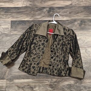 JS Collections Black and Brown Floral Blazer